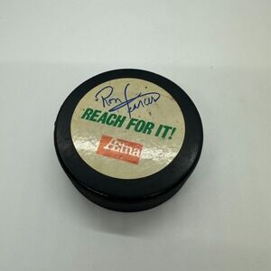 Autographed Ron Francis Hartford Whalers Carolina Hurricanes Hockey Puck Aetna